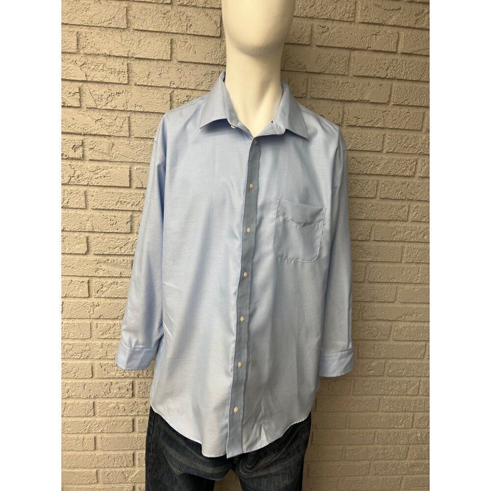 Jos.A. Bank Men Blue Non-Iron Tailored Fit Shirt Size 18-33